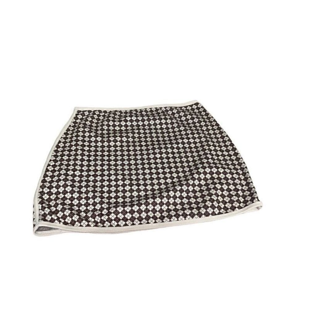 Kirious Patterned Mini Skirt, Brown Skirt, Size Large